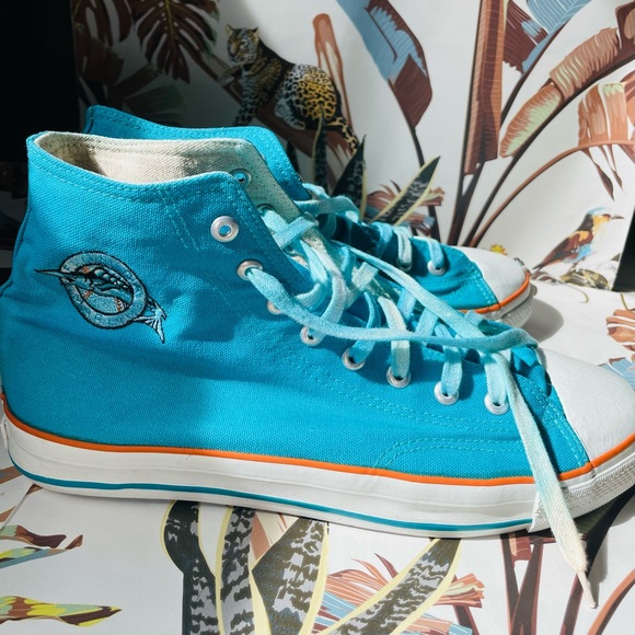 MLB Other - Vintage FL Marlins High-Top Canvas MLB Sneakers Miami Baseball